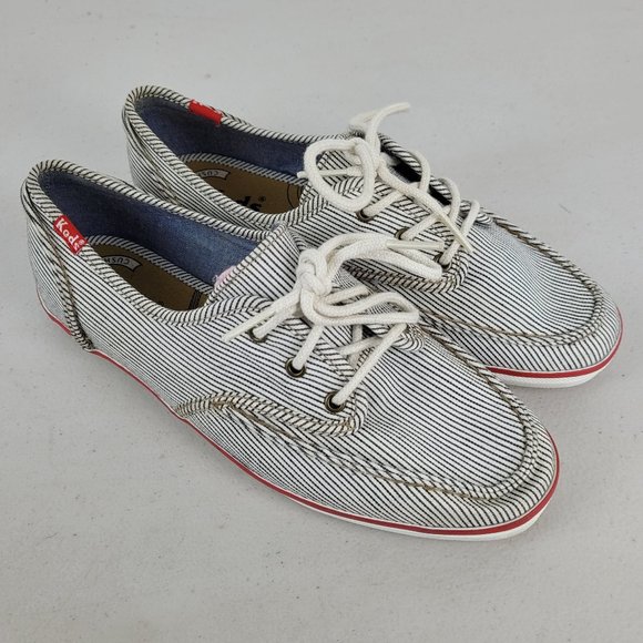 Red White Blue Pin Stripe Keds 4th of July Summer Boat Style Sneakers Shoes US 6 - Picture 1 of 8